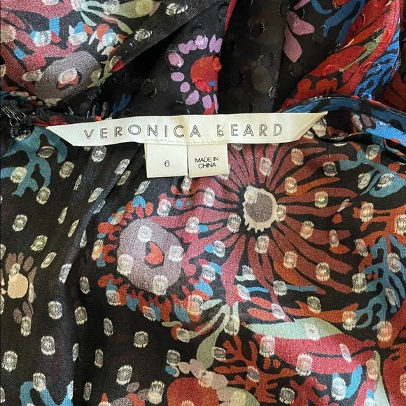 Veronica Beard Raylee Ruched Floral Midi Dress - Picture 5 of 9